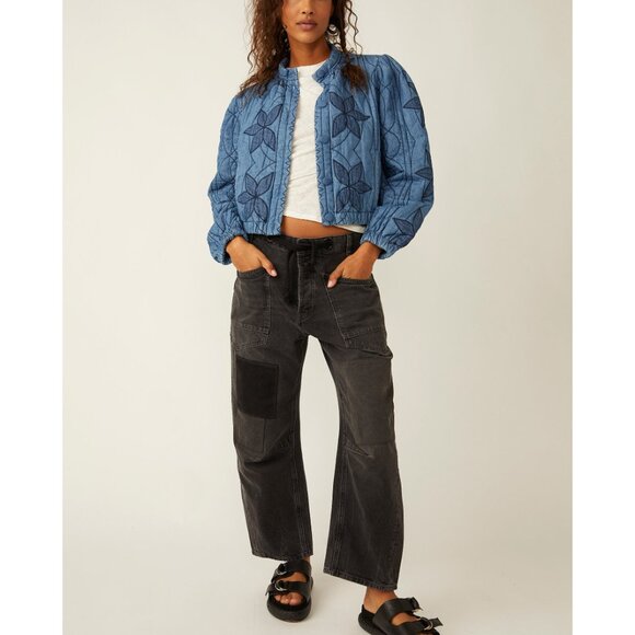 Free People Blue Floral Jacket - Picture 5 of 7